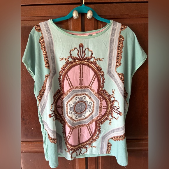 Ted Baker Versailles Woven Front Tee Size 5 / XL - Picture 3 of 4